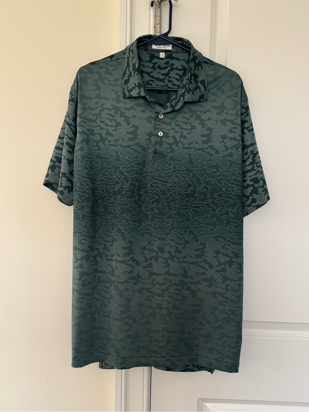 Peter Millar - Summer Comfort Green Tonal Camo / Abstract Polo — Men’s Large